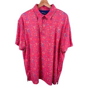 Birdie & Bound Golf Polo Shirt XL Mens Abstract Print‎ Short Sleeve
